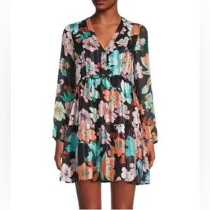 NWT Area Stars Floral Tiered Mini Dress